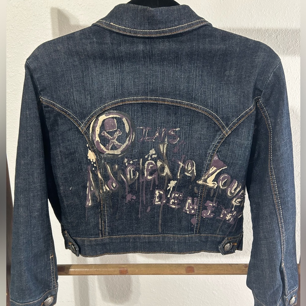 Y2K Early 00’s Boom Boom Jeans Cropped Denim Jacket Addicted to Love